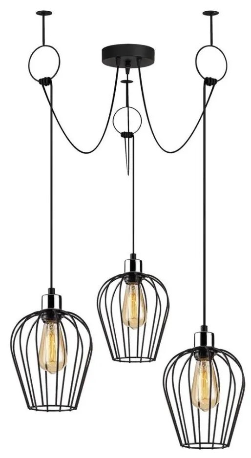 Csillár zsinóron TEL 3xE27/40W/230V pók