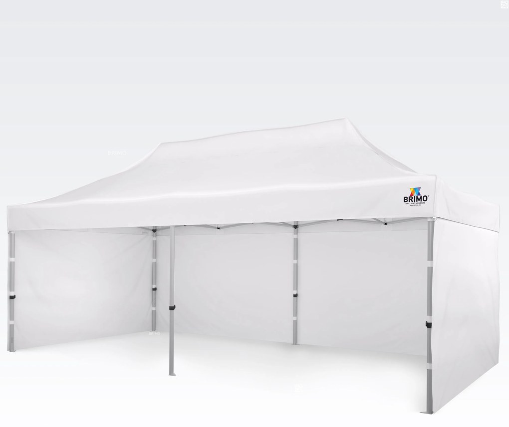 Alumínium esküvői sátor 3x6 m – elegáns és gyorsan felállítható - plusz 3 oldalfal - Fehér