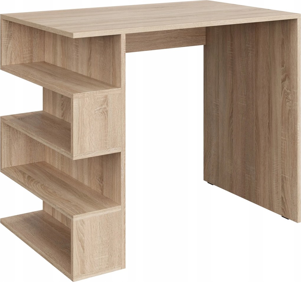 Modern íróasztal 90 cm Stern T-12 sonoma tölgy – integrált könyvespolc