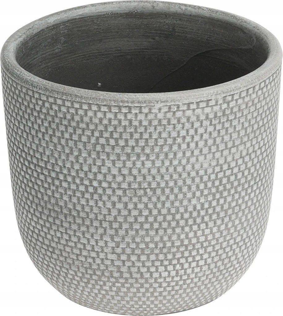 Weave M virágcserép (14,5x14,5x14 cm) világos szürke, matt textúrával