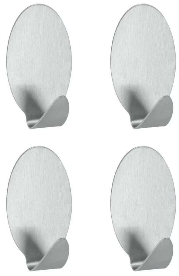 Bob 4 db-os rozsdamentes acél öntapadós akasztó szett - Metaltex