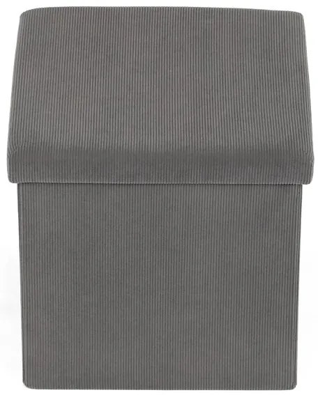 Szürke kordbársony tárolós puff – TAB-471