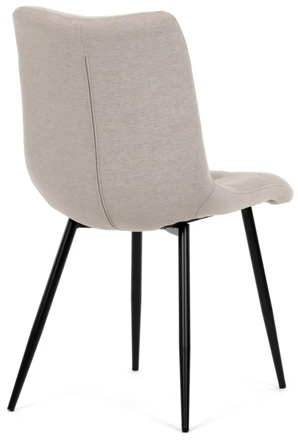 Scaun de sufragerie, material cappuccino, picioare din metal negru