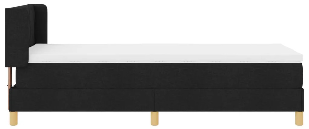 Boxspring Ágy Matraccal, fekete színben, 90 x 190 cm, szövet