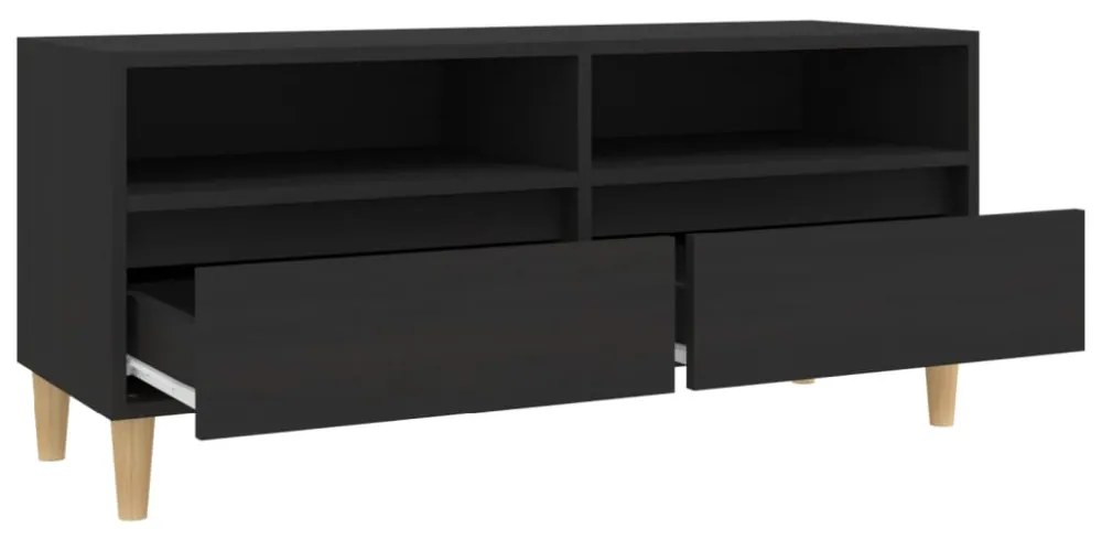 fekete szerelt fa TV-szekrény 100 x 34,5 x 44,5 cm