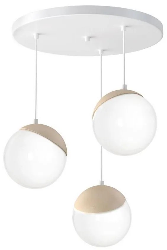 Csillár zsinóron SFERA WOOD 3xE14/40W/230V fehér