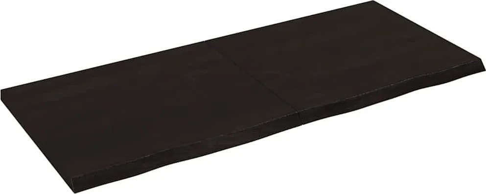 vidaXL sötétbarna kezelt tömör tölgyfa fali polc 140 x 60 x (2-4) cm