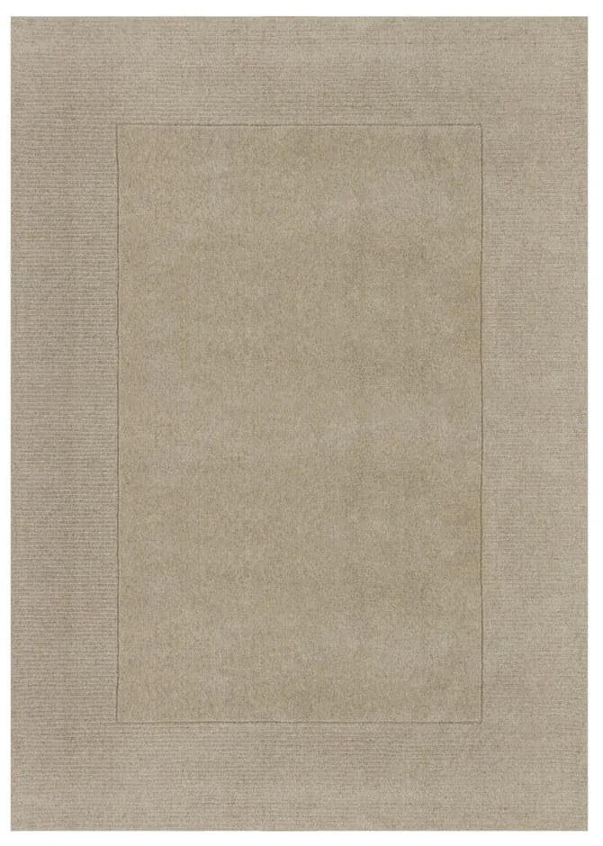 Bézs kézi szövésű gyapjú szőnyeg 240x340 cm Textured Wool Border – Flair Rugs