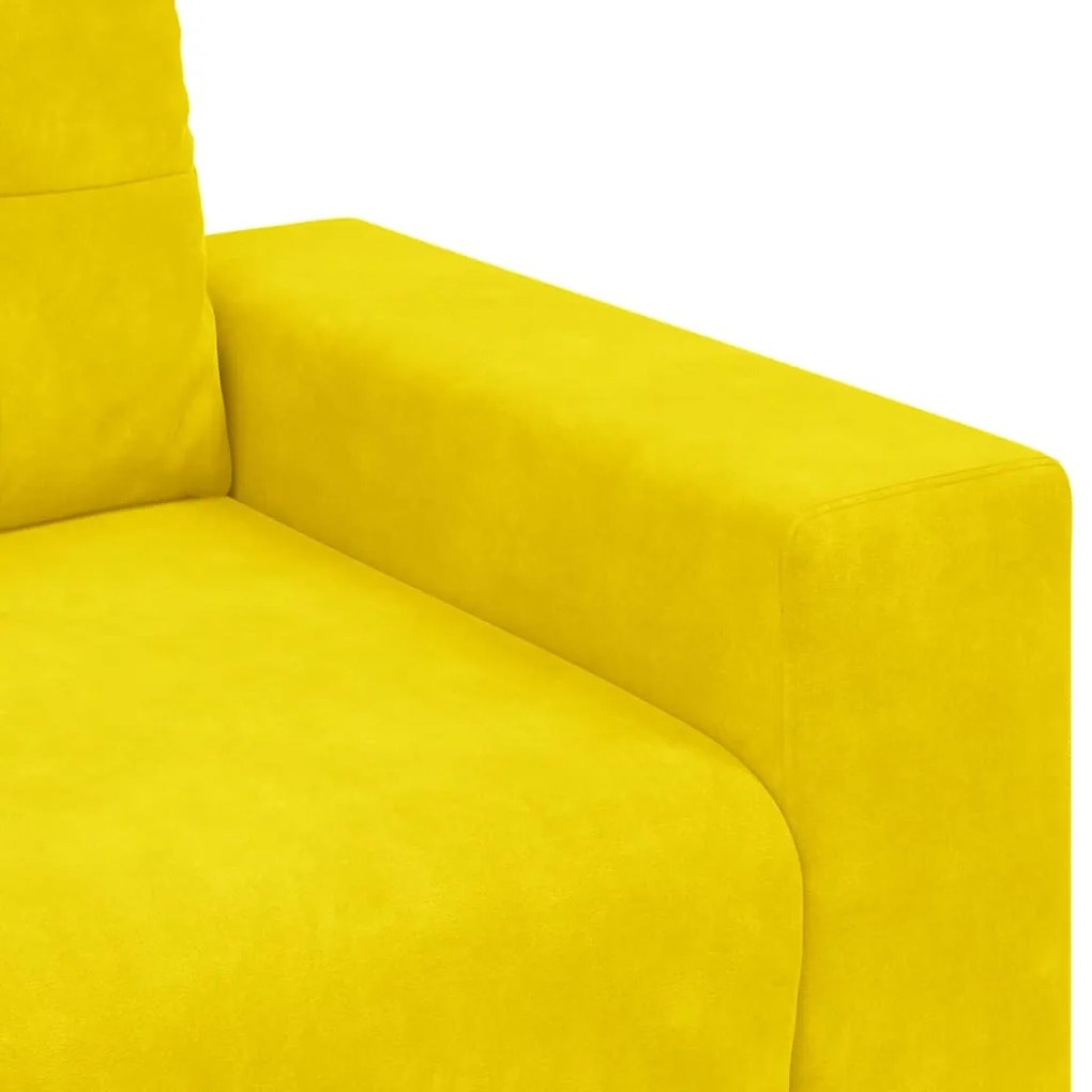 sárga bársony loveseat kanapé 140 cm