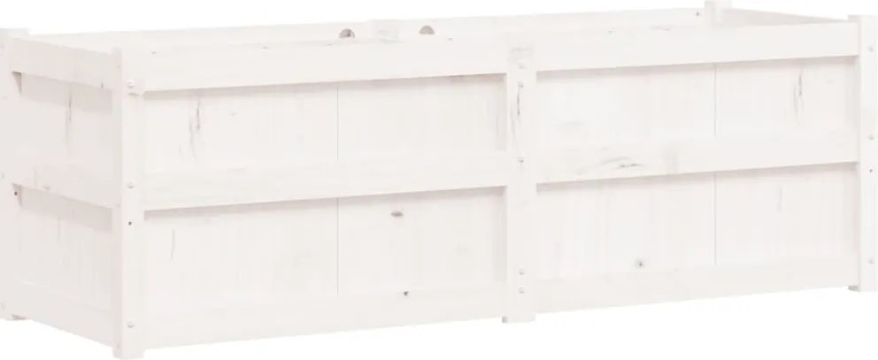 vidaXL fehér tömör fenyőfa kerti virágláda 150x50x50 cm