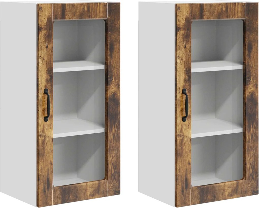 vidaXL Konyhaszekrény 2 pcs Füstölt tölgy 40 x 31 x 80 cm Faanyag
