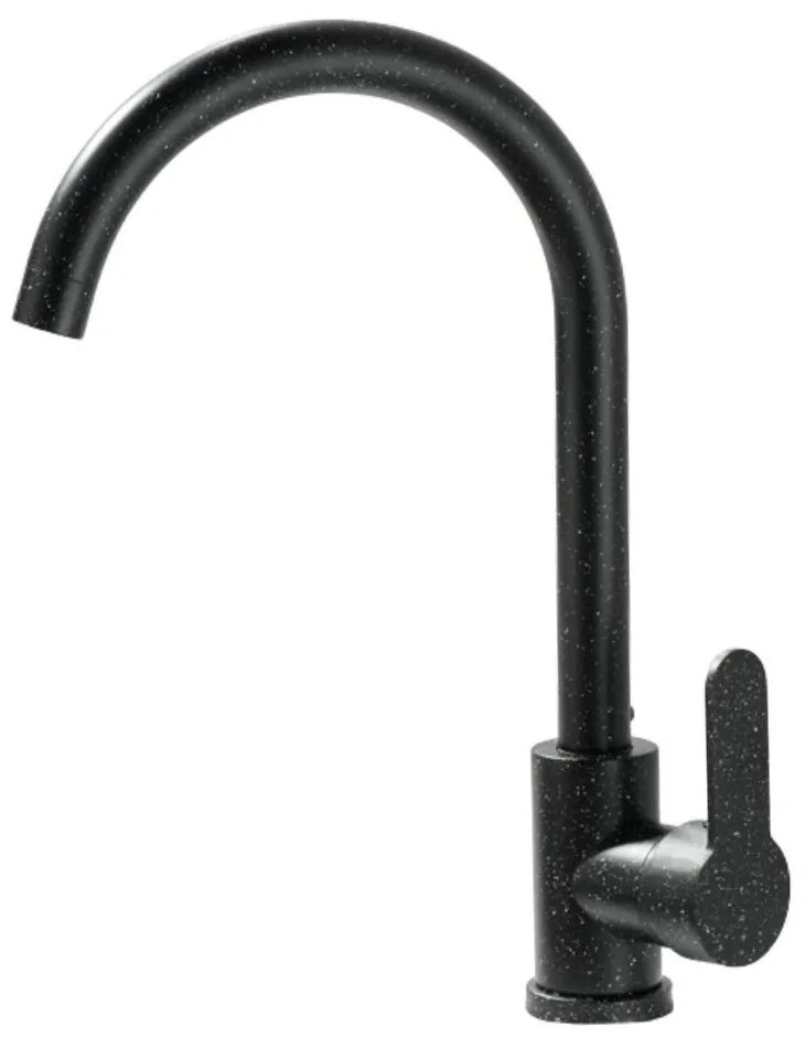 Laneo V575-44C Gránit Mosogató + Csap + Dugóemelő (fekete)