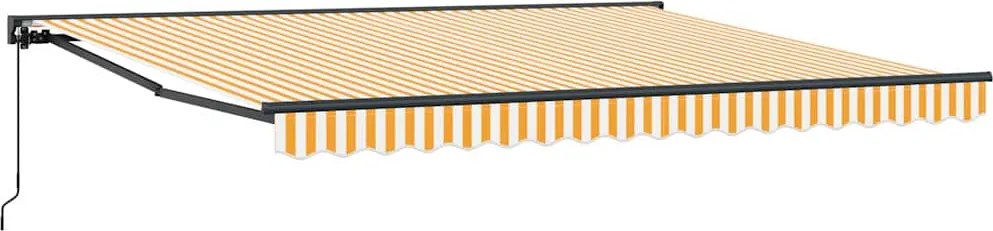vidaXL Behúzható napellenző Sárga és Fehér 400 × 300 cm