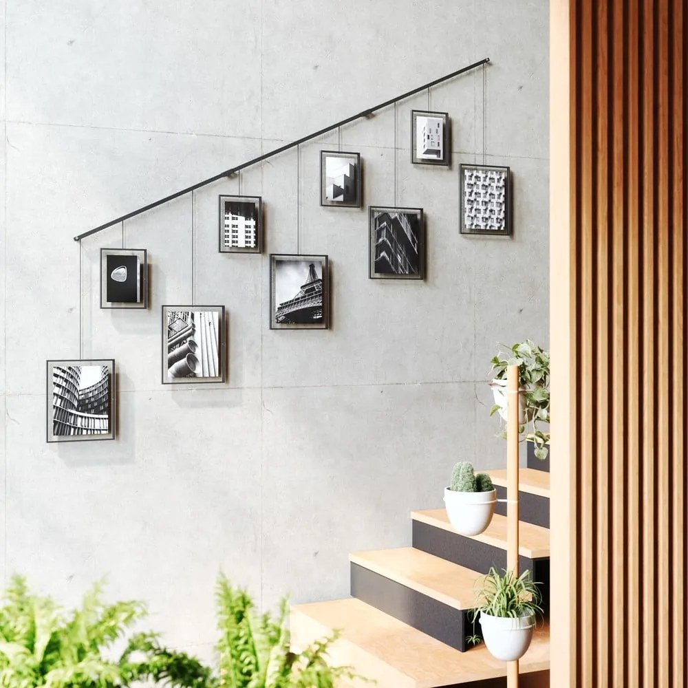 Fekete fém fali képkeret szett 9 db-os 223x77,5 cm Exhibit – Umbra