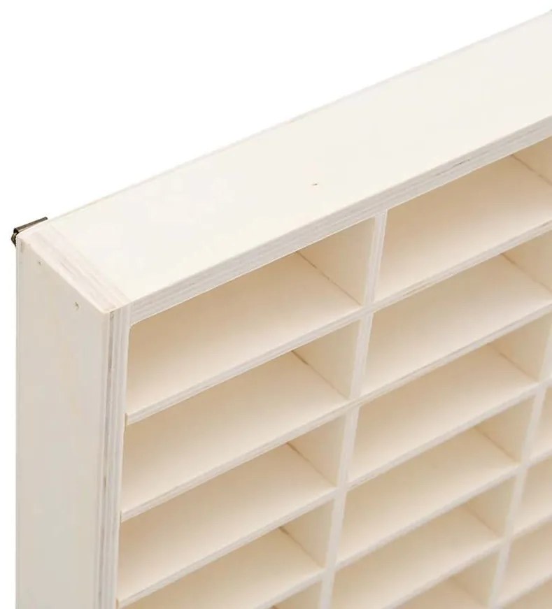 fa gyűjtői vitrin 56 rekesszel 40x4,5x60cm