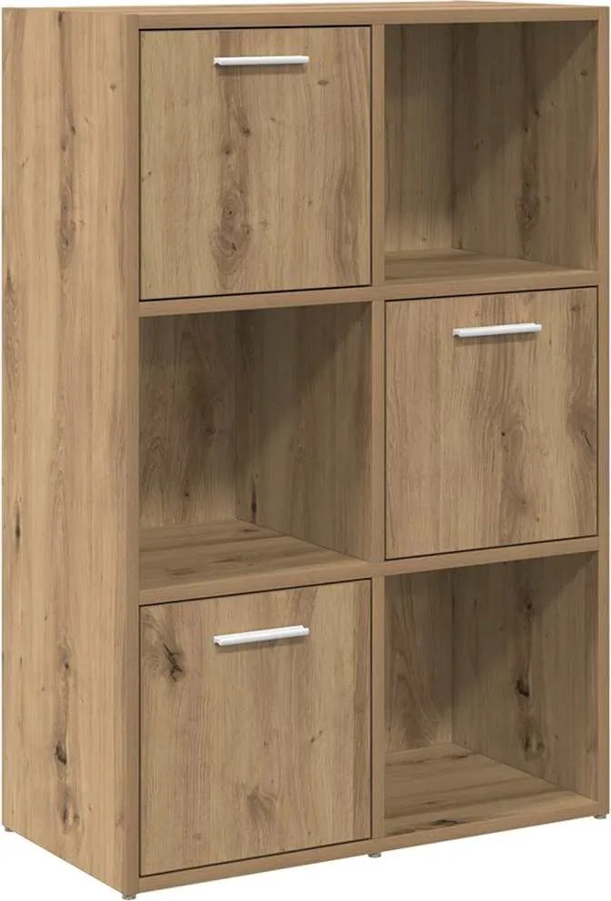 vidaXL kézműves tölgy színű szerelt fa könyvespolc 60,5 x 30 x 90 cm