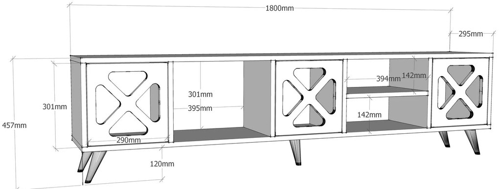 TV szekrény Sinef - White , Anthracite