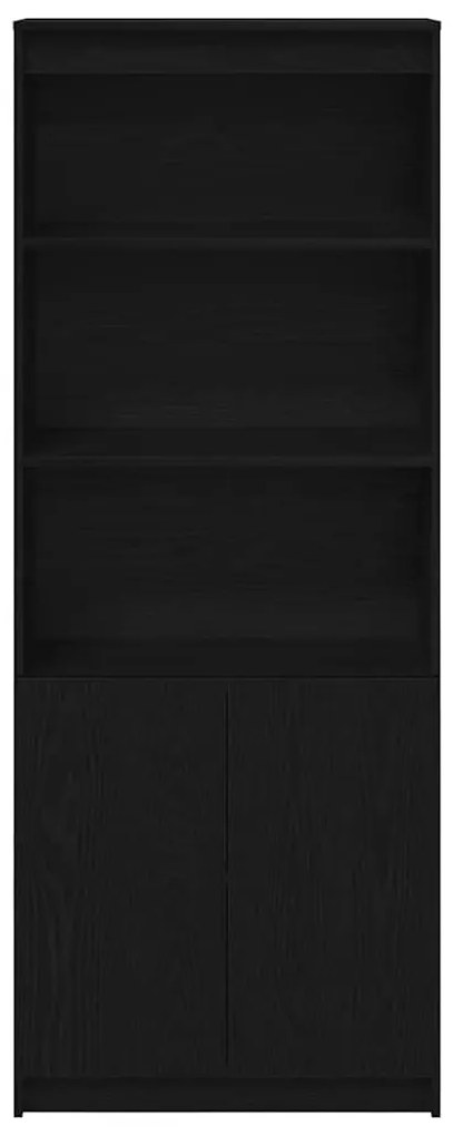 fekete tölgy szerelt fa magasszekrény 70 x 35 x 180 cm