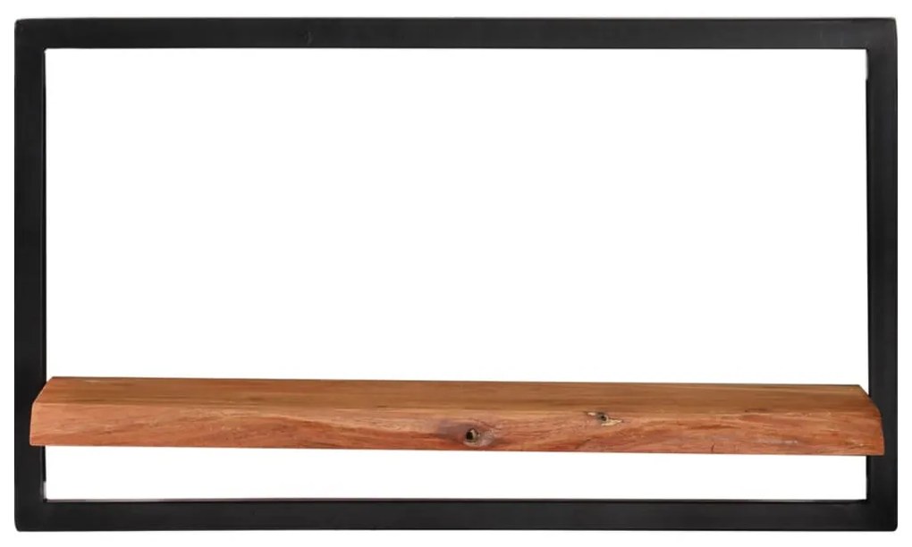 2 darab tömör akácfa és acél falipolc 60 x 25 x 35 cm