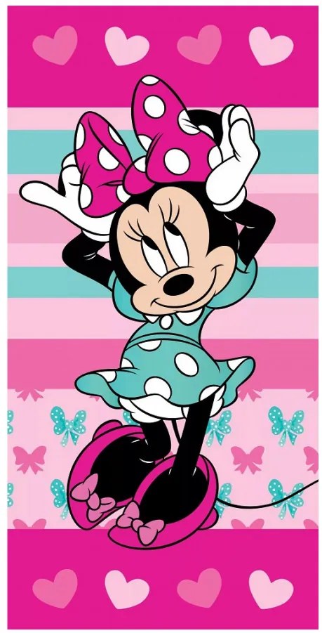 Disney Minnie Hearts fürdőlepedő, strand törölköző 70x140cm