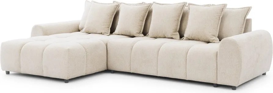 Bézs sarokkanapé (bal oldali-heverő résszel) Albane – Ropez