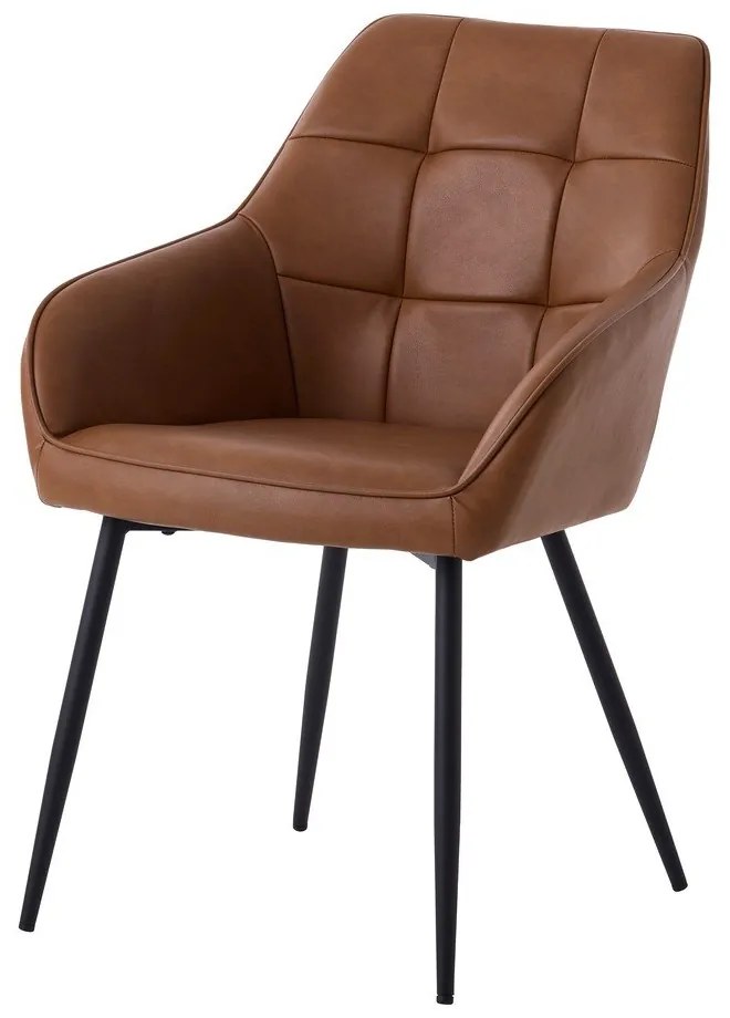 Barna kárpitozott karfás étkezőfotel szett 2 db-os Nolan Square – Unique Furniture