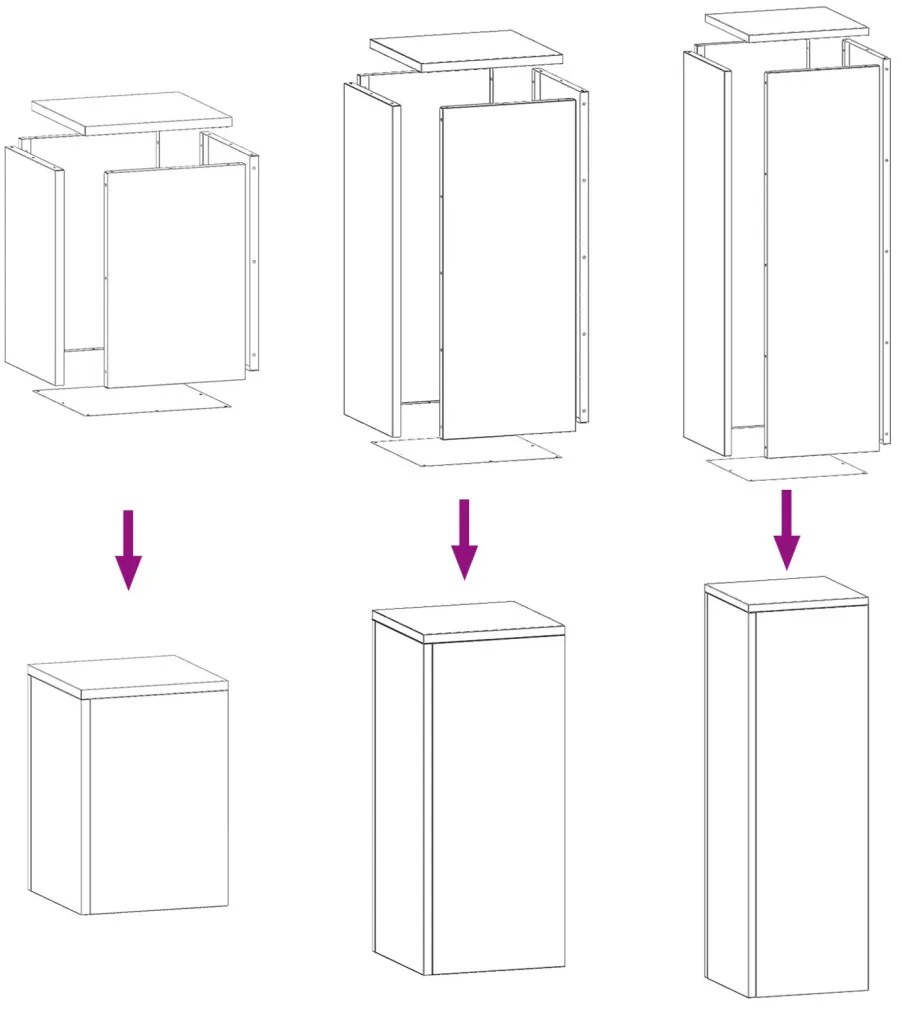 kültéri növényállvány szett 3 db horganyzott acélból