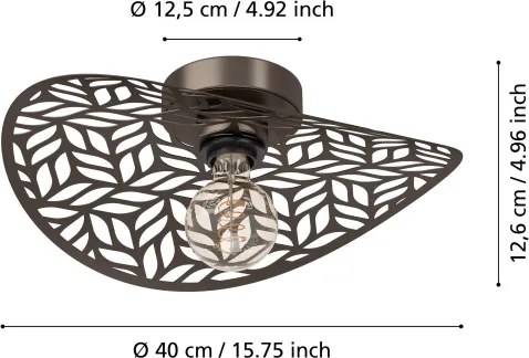 Eglo 44123 - SWABY mennyezeti lámpa 1xE27/60W/230V Ø 40 cm bronz