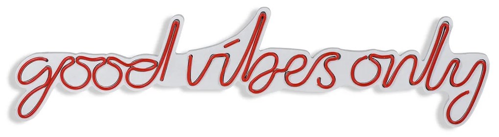 Műanyag LED-es fali dekoráció, Good Vibes Only - Red