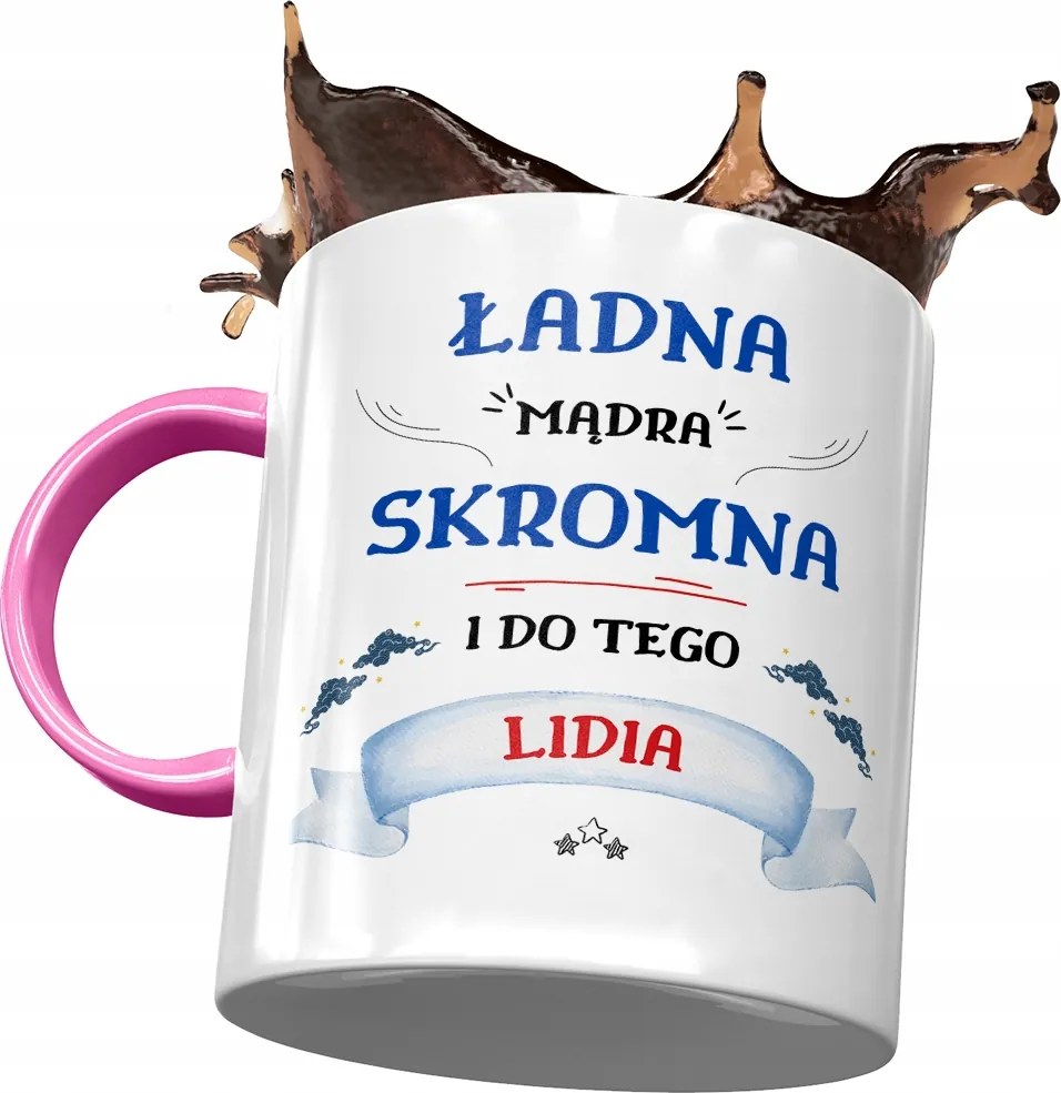 Rózsaszín Bögre Lídia Feleség Barátnő Ajándék Nyomtatott Fotóval