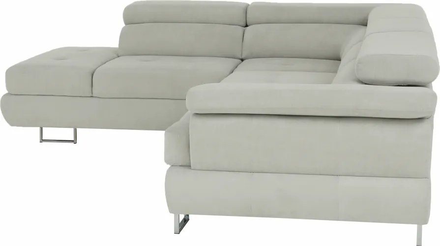 Ülőgarnitúra, világos szürke, szövet, balos, BUTON P