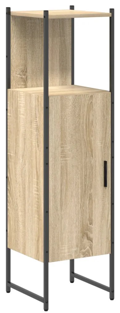 3 részes fürdőszoba bútor készlet Sonoma tölgy mérnökfából, Fürdőszoba tükör polccal Sonoma tölgy 50x12x60 cm mérnökfából