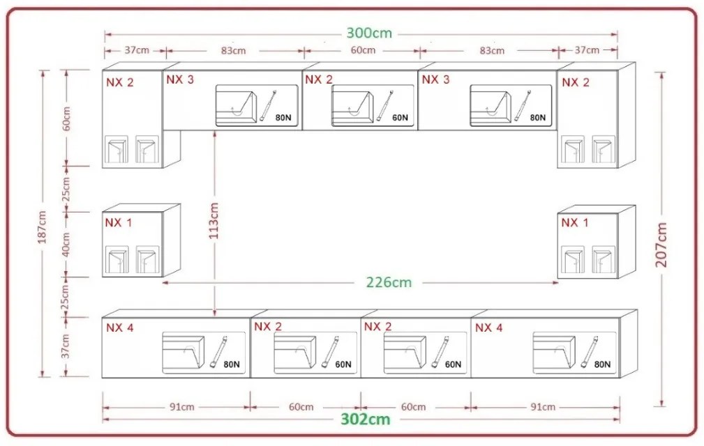 PRINCE CONCEPT AN1 MAGASFÉNYŰ FEHÉR NAPPALI BÚTOR