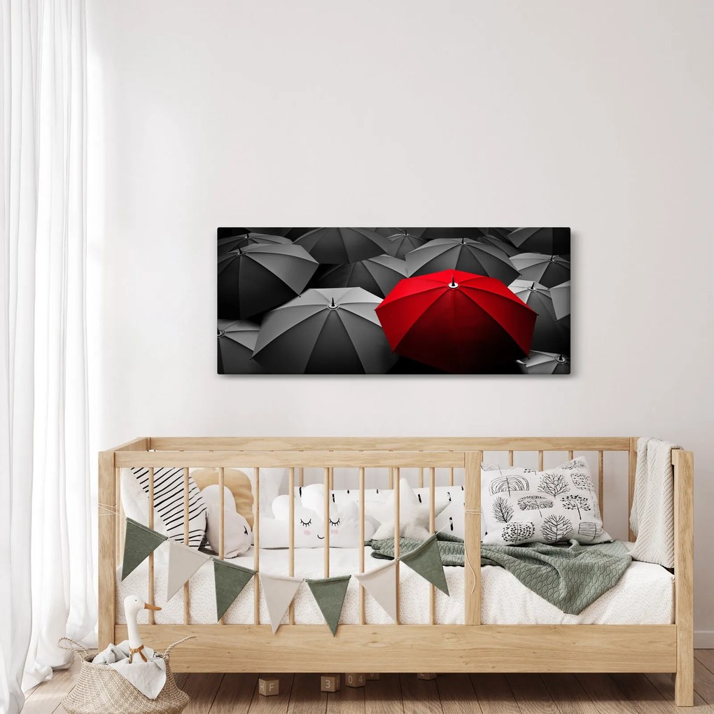 A nyitott napernyők képe (120x50 cm)