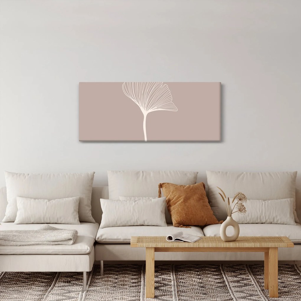 Kép - Bézs színű levelek N⁰5 (120x50 cm)