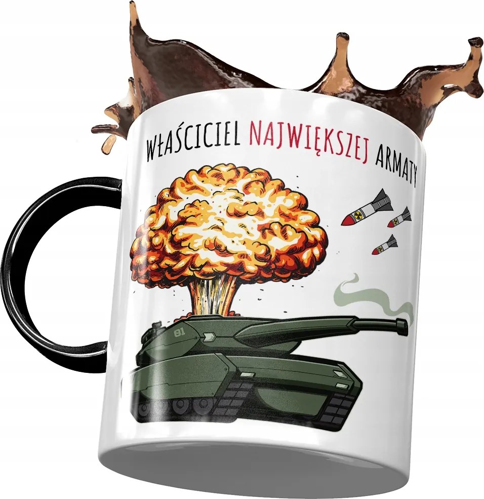 Bögre Fekete Vicces Tulajdonos Legnagyobb Ágyú Nyomtatott Fotóval