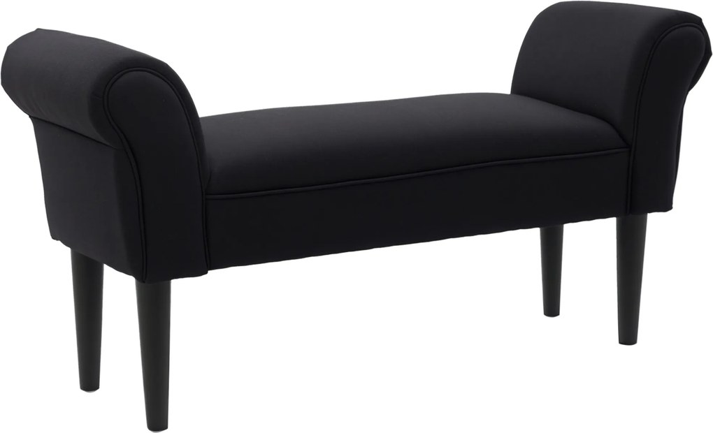 HOMCOM Ágy Pad, Kárpitozott Pad, Ülő Pad, Előtér Pad a Hálószobához, max. 130 kg Teherbírás, Vitorlavászon, Fekete, 102 x 36 x 51 cm | Aosom