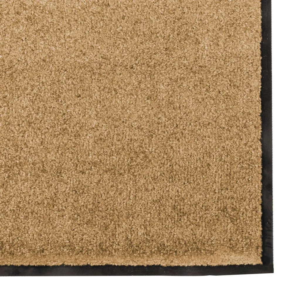 Ajtószőnyeg Krém és fekete 120 x 250 cm Poliamid és PVC