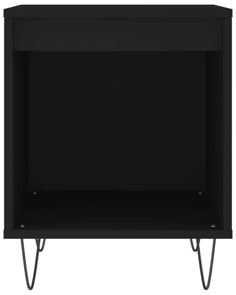 2 db fekete szerelt fa éjjeliszekrény 40 x 35 x 50 cm