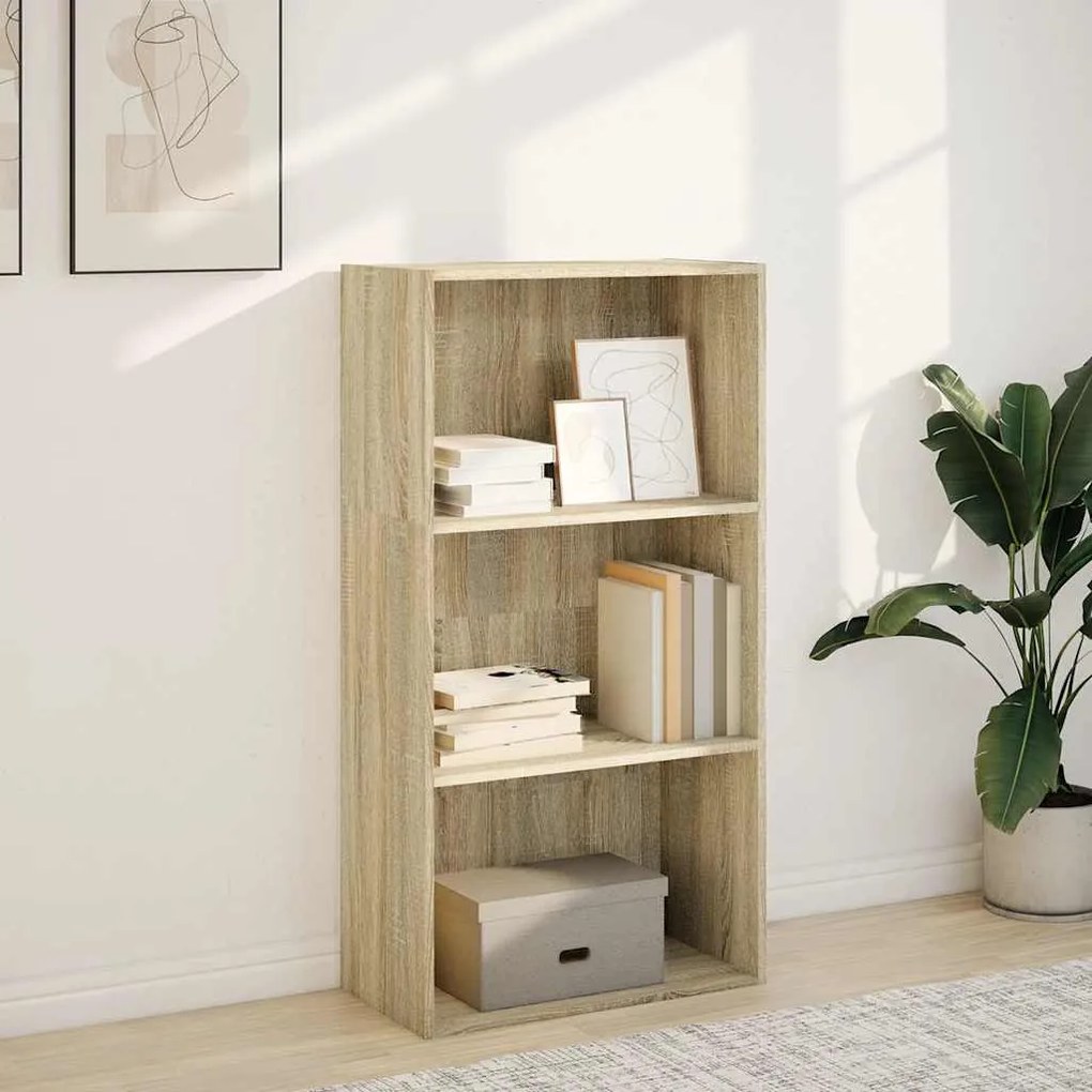 sonoma tölgy színű szerelt fa könyvespolc 60 x 30 x 114 cm
