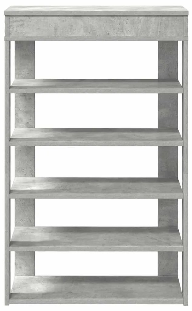 betonszürke szerelt fa cipőtartó 60x30x98 cm