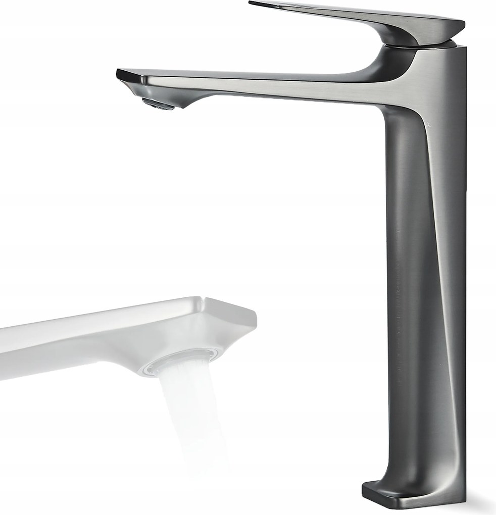 Mosdó csaptelep Asztali Modo Grafit Szürke csaptelep Csaptelep Magas sárgaréz