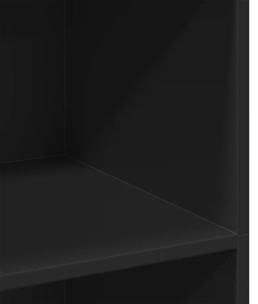 fekete szerelt fa magasszekrény 70 x 41 x 124 cm