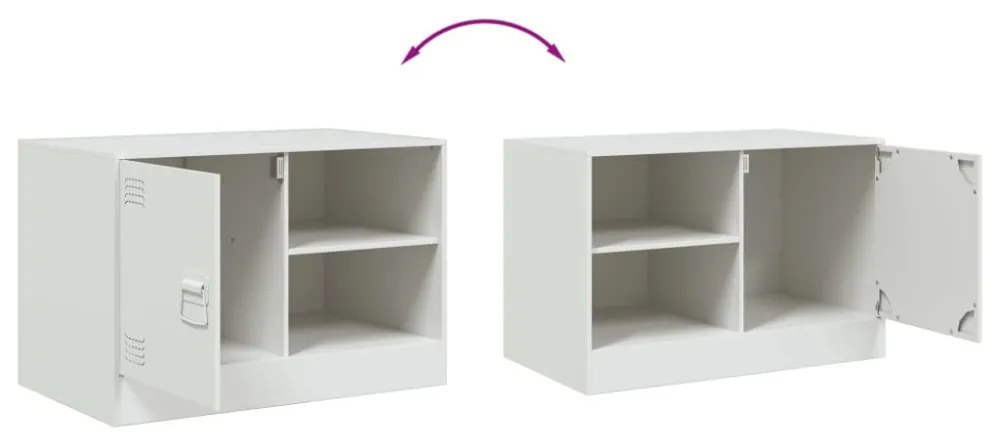 2 db fehér acél TV-szekrény 67 x 39 x 44 cm