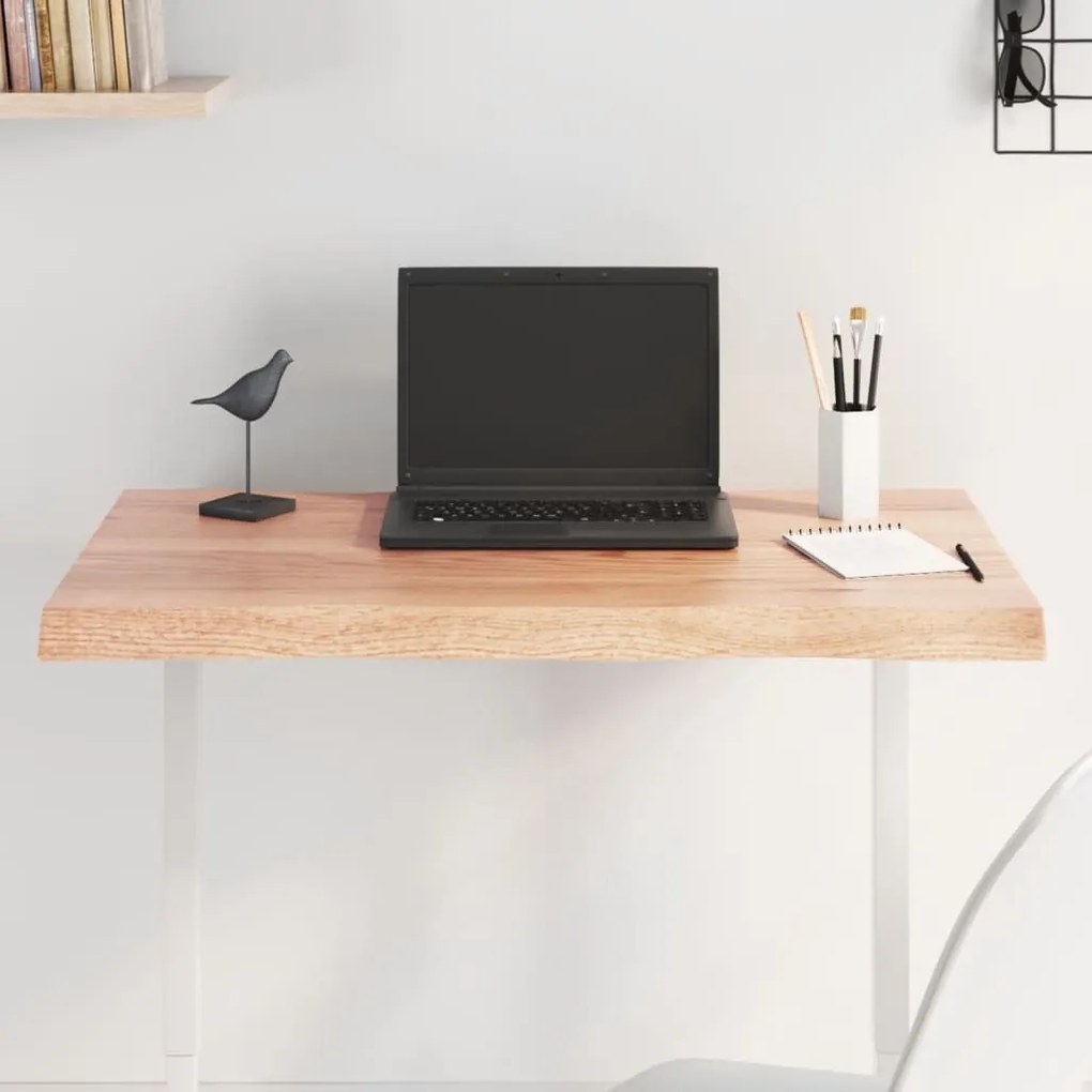 világosbarna asztallap 80x40x(2-4) cm kezelt tömör élőszegélyes
