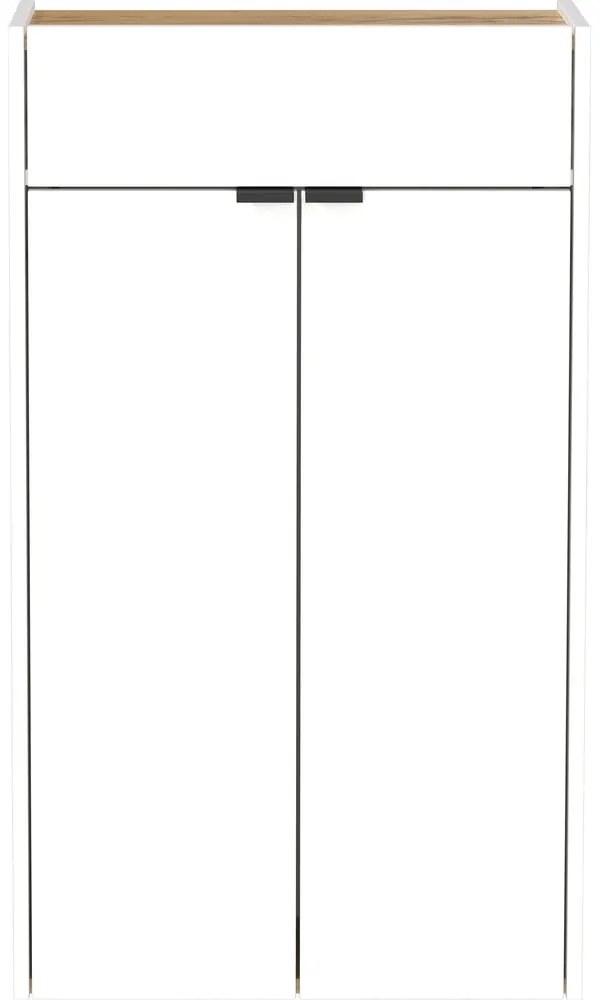 Fehér szekrény tölgyfa dekorral 56x97x22 cm Ameca – Germania