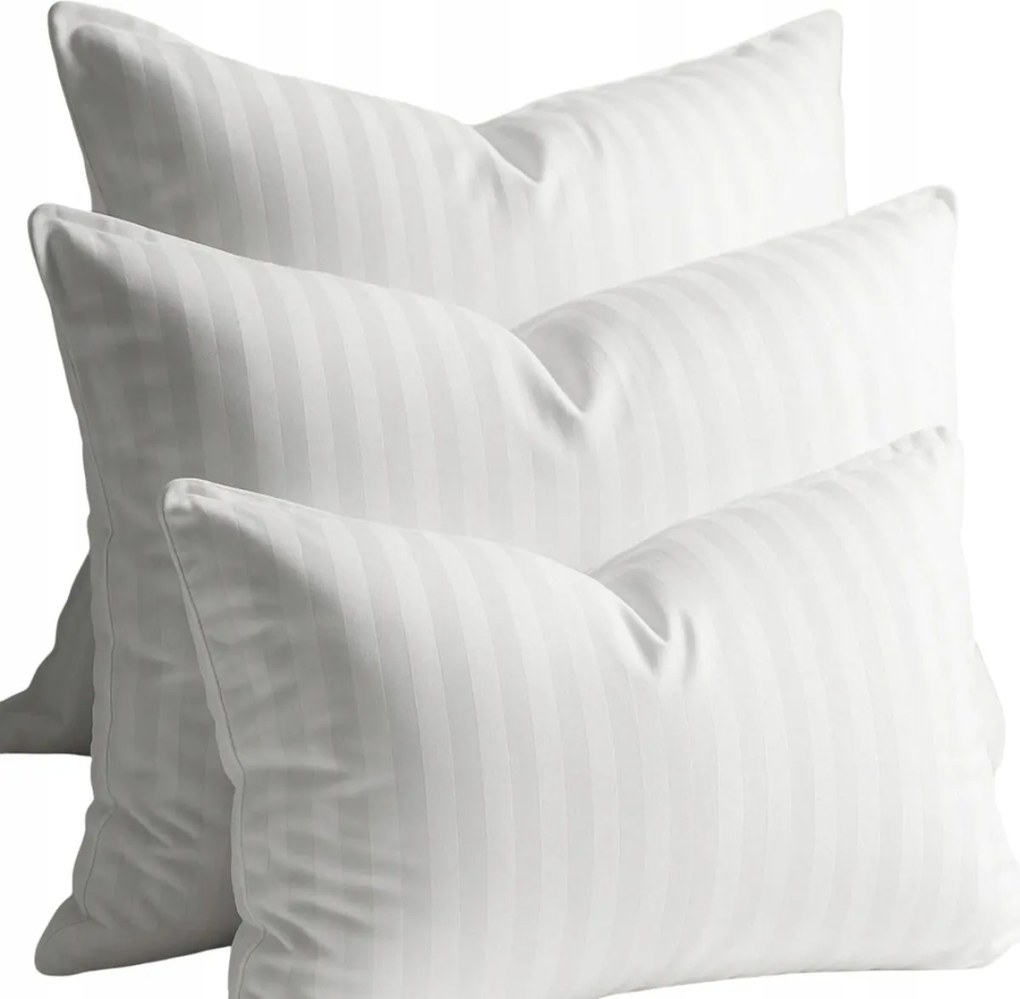 Szállodai párnahuzat damaszt 40x40 prémium fehér csíkos 1 cm cipzáras