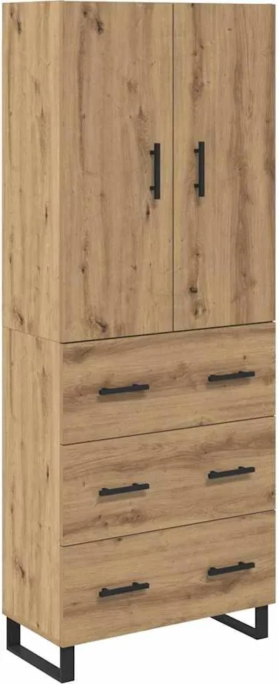 vidaXL Magasfiú fiókkal 2 pcs Artisan tölgy 69,5 x 34 x 180 cm