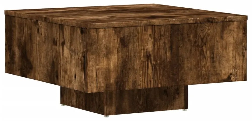 füstös tölgy színű szerelt fa dohányzóasztal 60 x 60 x 31,5 cm