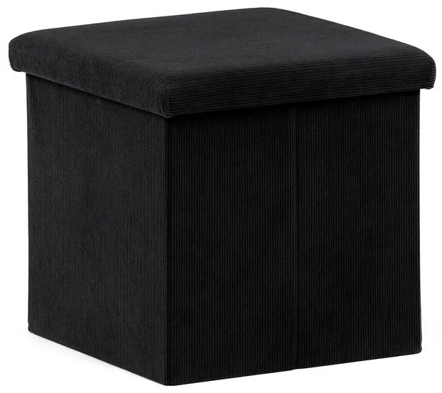 Fekete Kordbársony Tárolós Puff. TAB-471 BK6